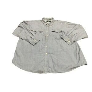 Orvis Men’sVintage Medium Blue Gingham Long‎ Sleeve Vented Fly Fishing Shirt XXL